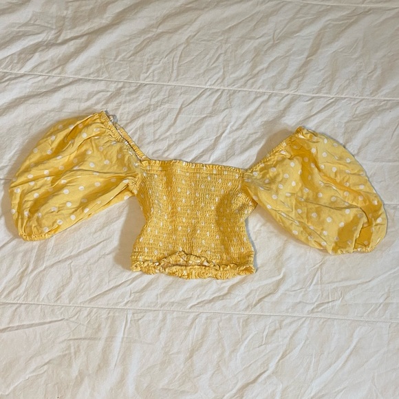 Forever 21 Yellow Polka Dot Top - Picture 7 of 9